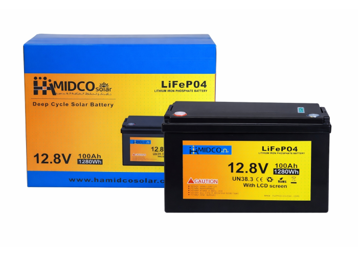 Аккумулятор HAMIDCO Solar LiFePO4, 12.8V 100Ah, 1280Wh, с LCD-дисплеем