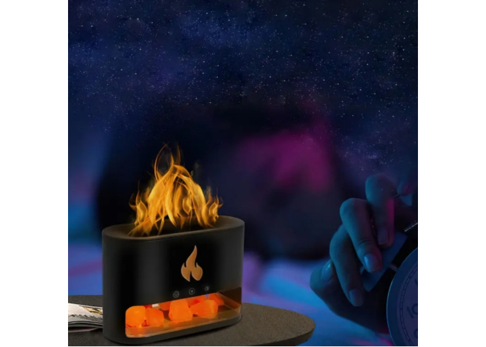 Лампа увлажнитель воздуха Docsal Flame 3в1 с соляными камнями