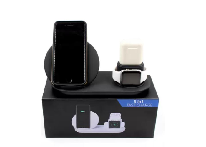 Док станция с беспроводной зарядкой Wireless fast charcher 3in1