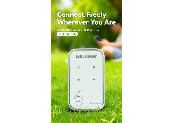 Мобильный 4G LTE Wi-Fi роутер LB-LINK BL-MF518EU, 300 Мбит/с, Wi-Fi 6, 2100 мА·ч