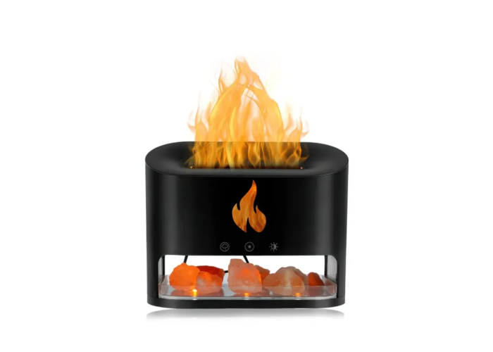 Лампа увлажнитель воздуха Docsal Flame 3в1 с соляными камнями
