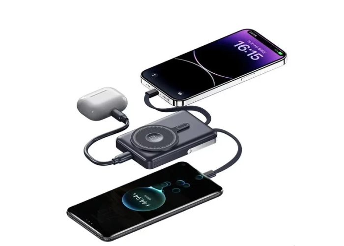 Внешний аккумулятор TUGII Y05W 10000 мА·ч, PD 22,5 Вт, MagSafe, беспроводная зарядка 3-в-1, зарядная станция