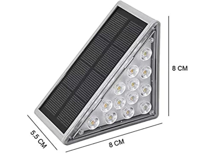 Садовый солнечный светильник для лестниц, 8 LED, 8×8×5,5 см,