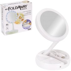 Зеркало косметическое LED Mirror Light XJ-988, двойное, с подсветкой, складное, USB/батарейки