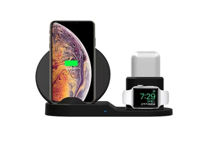 Док станция с беспроводной зарядкой Wireless fast charcher 3in1