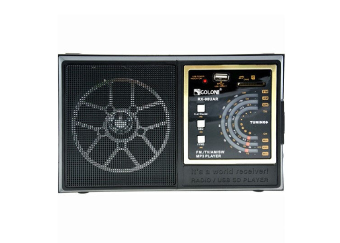 Радиоприёмник GOLON RX-98UAR, FM/AM/SW/TV, USB/SD, MP3/WMA, аккумулятор