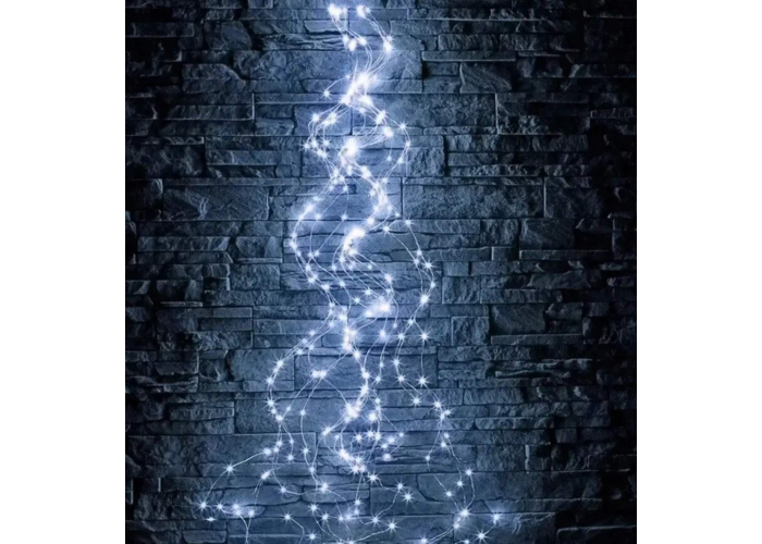 Led гирлянда капля росы "Хвост", USB, пульт 2м, 400 LED, холодный белый THL-24-50