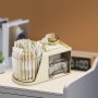 Настольный органайзер для косметики с 6 вращающимися отделениями и 2 выдвижными ящиками