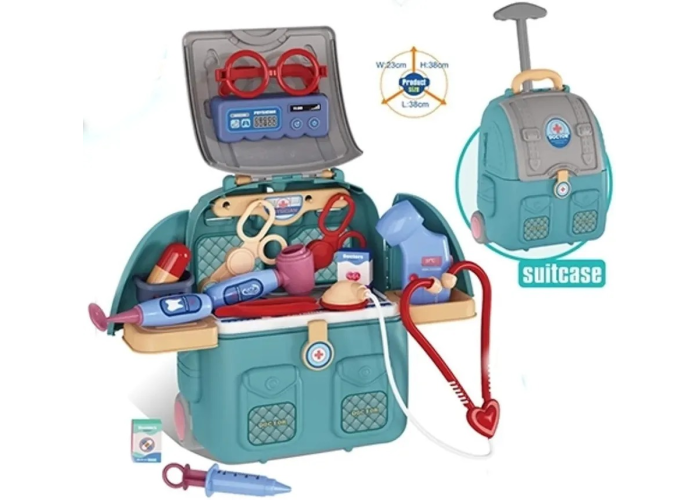 Детский игровой набор доктора в чемодане на колесах MEDICAL TOOLS 688-121A